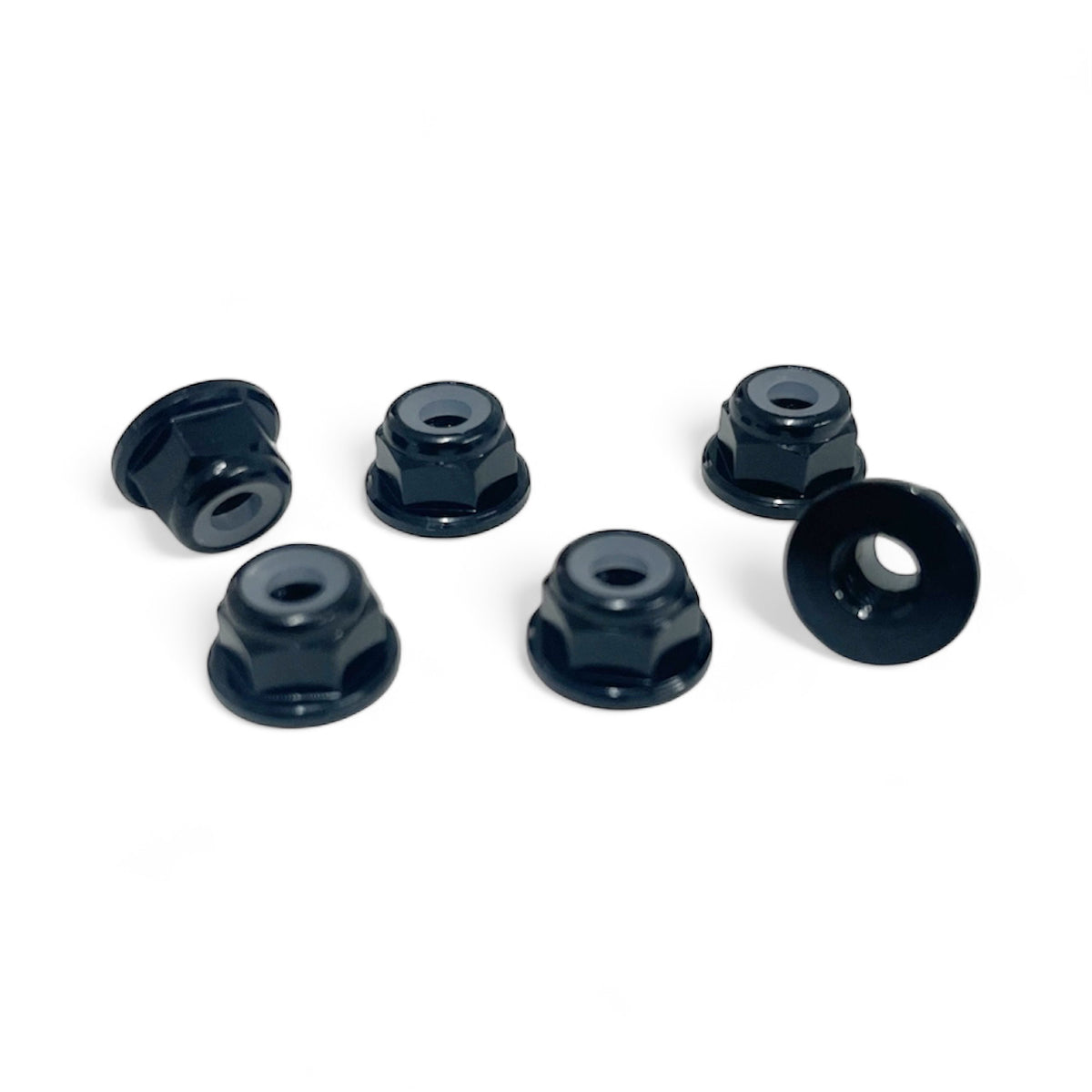 M4 BK ALUMINIUM FLANGE WHEEL NUTS PK6