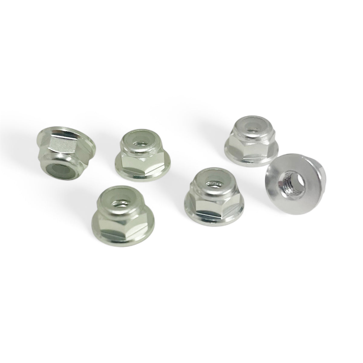 M4 ALUMINIUM FLANGE WHEEL NUTS PK6
